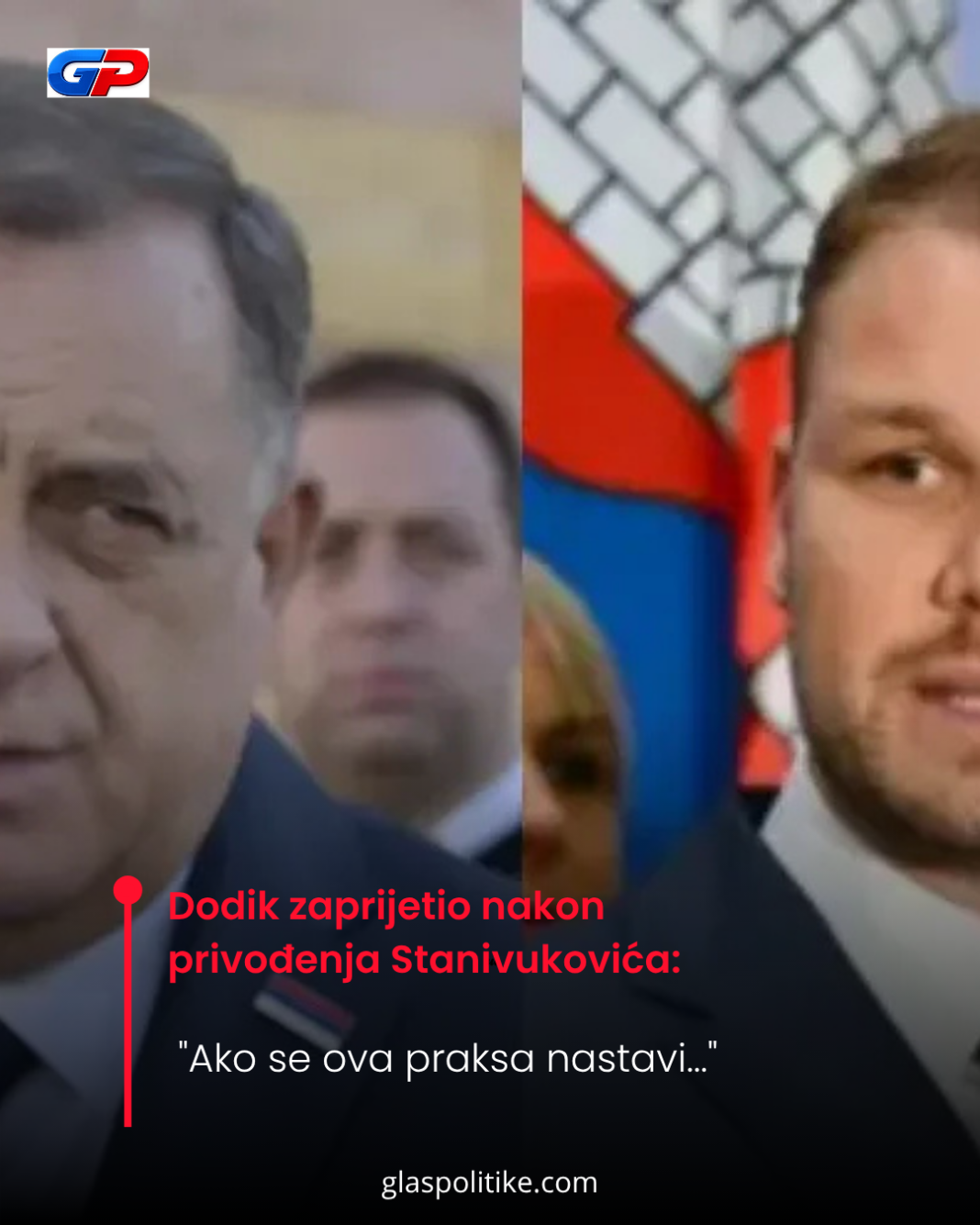 Dodik reagovao nakon privođenja Stanivukovića: upozorenje o daljim potezima