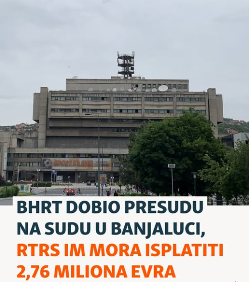 RTRS obavezan da isplati 2,76 miliona evra BHRT-u zbog neplaćenih taksi prihoda